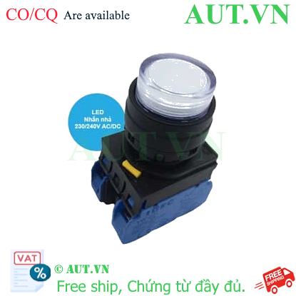 Ảnh của Nút nhấn nhả có đèn IDEC YW1L-M2E20QM3PW 220VAC D22 2NO (Trắng)