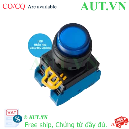 Ảnh của Nút nhấn nhả có đèn IDEC YW1L-M2E20QM3S 220VAC D22 2NO (Xanh)