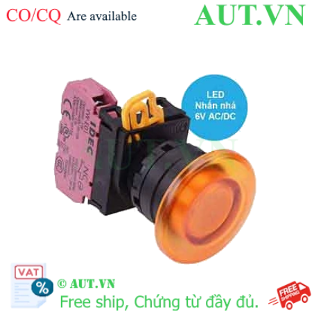 Ảnh của Nút nhấn nhả có đèn IDEC YW1L-M4E01Q2A 6VAC/DC D22 1NC (Hổ phách)