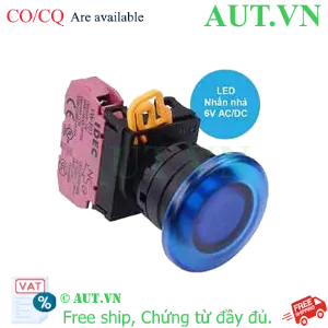 Ảnh của Nút nhấn nhả có đèn IDEC YW1L-M4E01Q2S 6VAC/DC D22 1NC (Xanh)