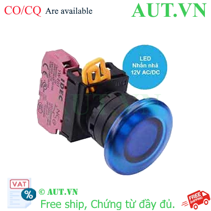 Ảnh của Nút nhấn nhả có đèn IDEC YW1L-M4E01Q3S 12VAC/DC D22 1NC (Xanh)