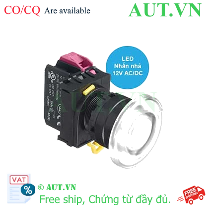 Ảnh của Nút nhấn nhả có đèn IDEC YW1L-M4E01Q3W 12VAC/DC D22 1NC (Trắng)