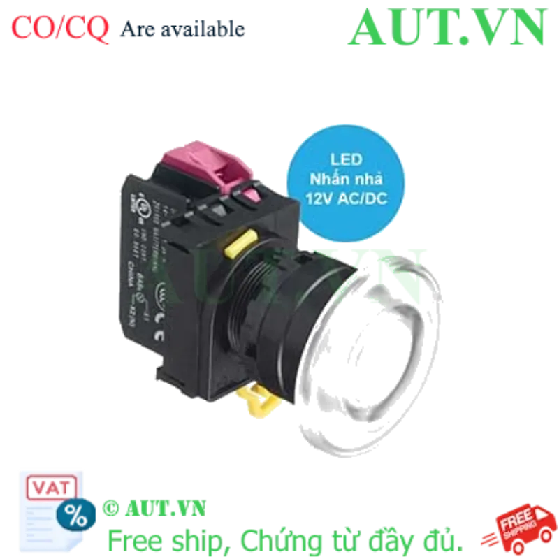 Ảnh của Nút nhấn nhả có đèn IDEC YW1L-M4E01Q3W 12VAC/DC D22 1NC (Trắng)
