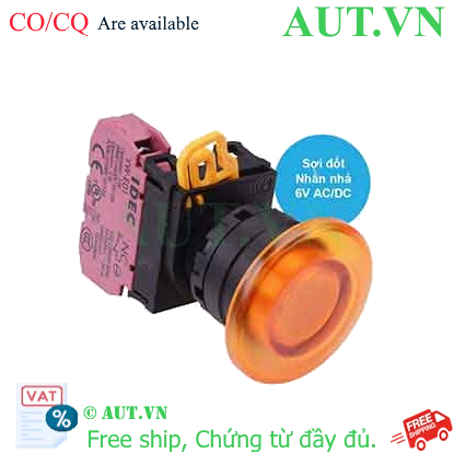 Ảnh của Nút nhấn nhả có đèn IDEC YW1L-M4E01Q5A 6VAC/DC D22 1NC (Hổ phách)