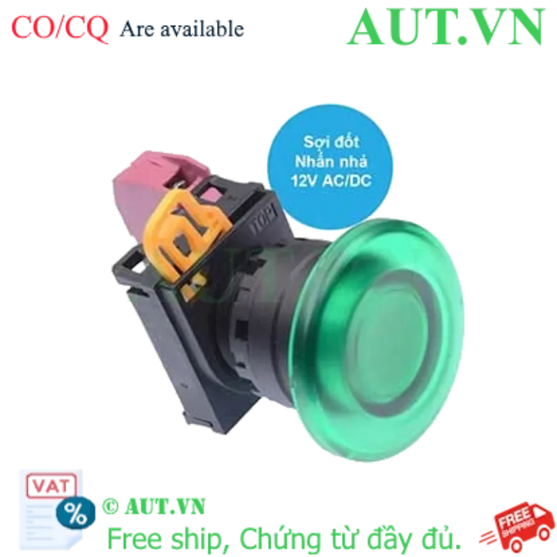 Ảnh của Nút nhấn nhả có đèn IDEC YW1L-M4E01Q6G 12VAC/DC D22 1NC (Xanh)