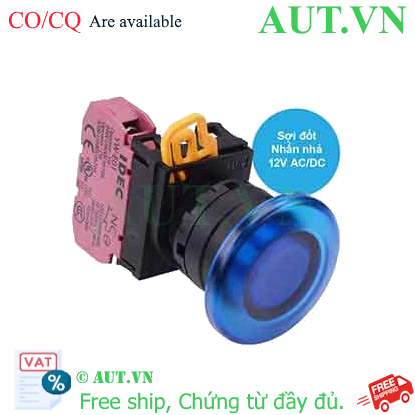 Ảnh của Nút nhấn nhả có đèn IDEC YW1L-M4E01Q6S 12VAC/DC D22 1NC (Xanh)