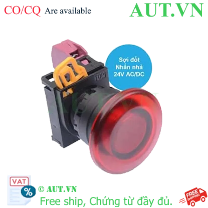 Ảnh của Nút nhấn nhả có đèn IDEC YW1L-M4E01Q7R 24VAC/DC D22 1NC (Đỏ)