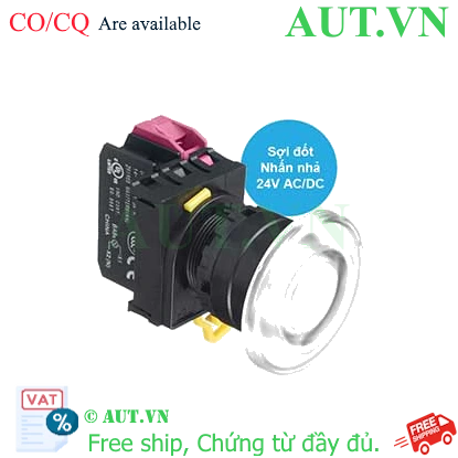 Ảnh của Nút nhấn nhả có đèn IDEC YW1L-M4E01Q7W 24VAC/DC D22 1NC (Trắng)
