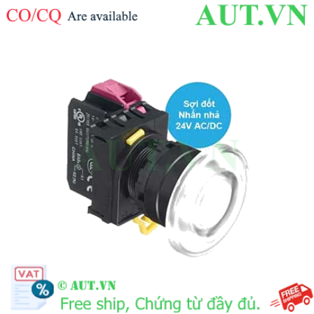Ảnh của Nút nhấn nhả có đèn IDEC YW1L-M4E01Q7W 24VAC/DC D22 1NC (Trắng)