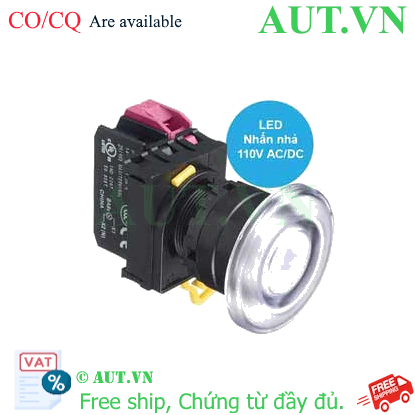 Ảnh của Nút nhấn nhả có đèn IDEC YW1L-M4E01QHPW 110VAC D22 1NC (Trắng)