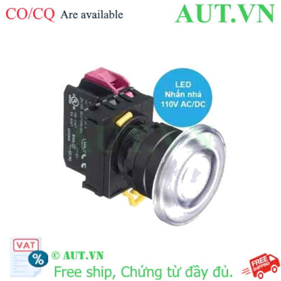 Ảnh của Nút nhấn nhả có đèn IDEC YW1L-M4E01QHPW 110VAC D22 1NC (Trắng)