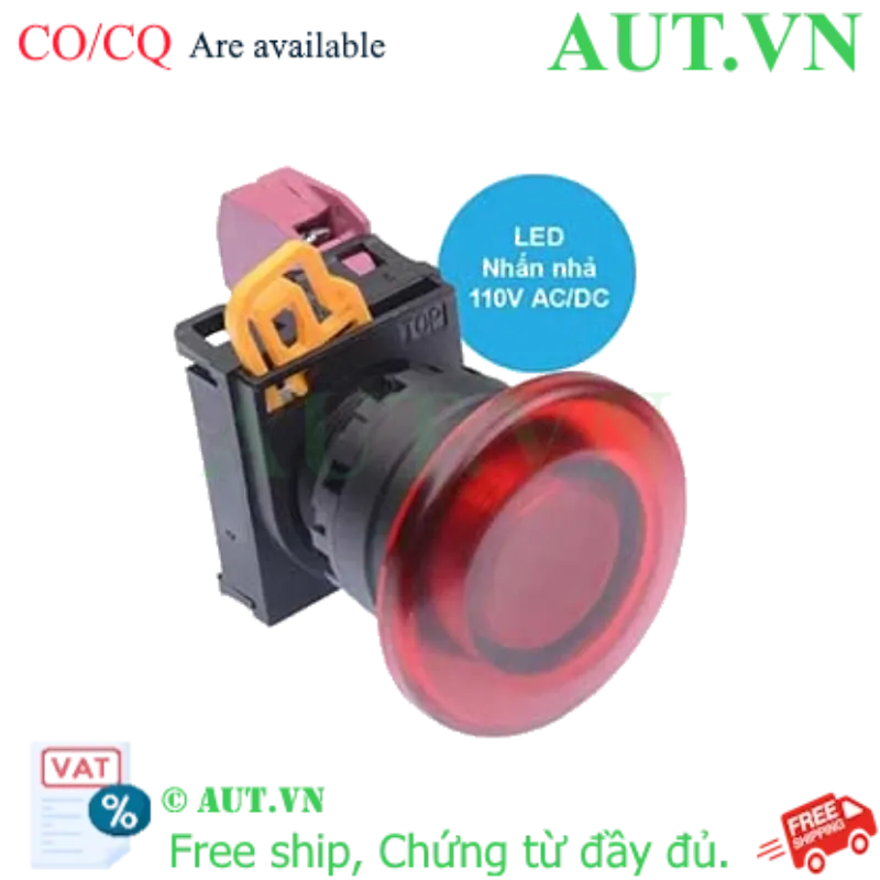 Ảnh của Nút nhấn nhả có đèn IDEC YW1L-M4E01QHR 110VAC D22 1NC (Đỏ)