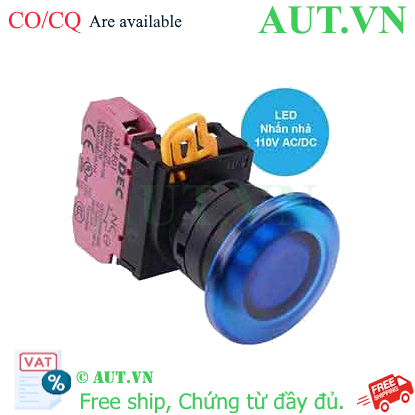 Ảnh của Nút nhấn nhả có đèn IDEC YW1L-M4E01QHS 110VAC D22 1NC (Xanh)
