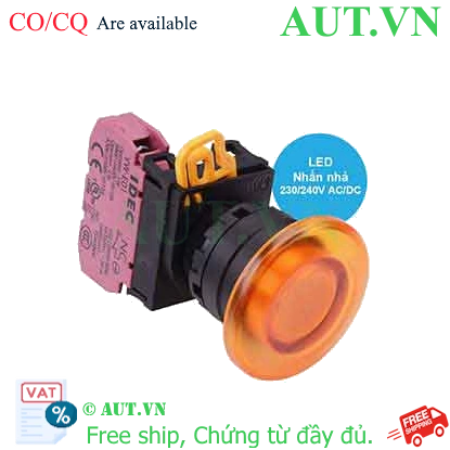 Ảnh của Nút nhấn nhả có đèn IDEC YW1L-M4E01QM3A 220VAC D22 1NC (Hổ phách)
