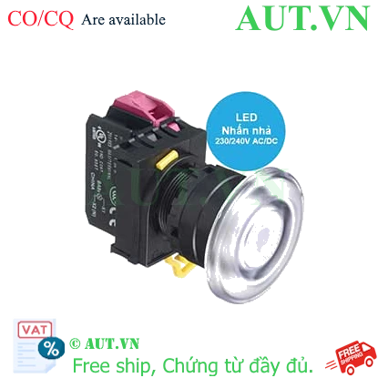 Ảnh của Nút nhấn nhả có đèn IDEC YW1L-M4E01QM3PW 220VAC D22 1NC (Trắng)