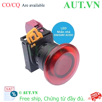 Ảnh của Nút nhấn nhả có đèn IDEC YW1L-M4E01QM3R 220VAC D22 1NC (Đỏ)