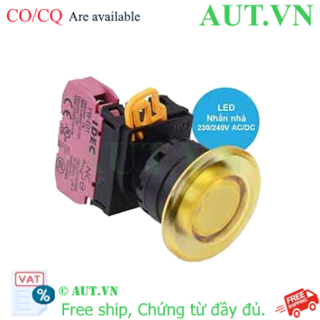 Ảnh của Nút nhấn nhả có đèn IDEC YW1L-M4E01QM3Y 220VAC D22 1NC (Vàng)