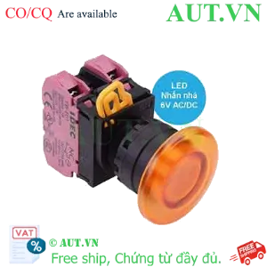 Ảnh của Nút nhấn nhả có đèn IDEC YW1L-M4E02Q2A 6VAC/DC D22 2NC (Hổ phách)