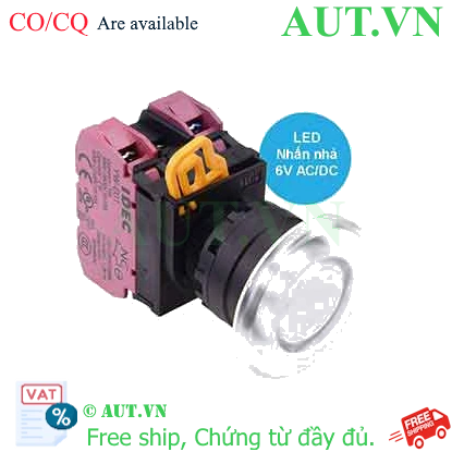 Ảnh của Nút nhấn nhả có đèn IDEC YW1L-M4E02Q2PW 6VAC/DC D22 2NC (Trắng)