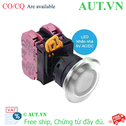 Ảnh của Nút nhấn nhả có đèn IDEC YW1L-M4E02Q2W 6VAC/DC D22 2NC (Trắng)