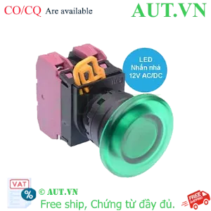 Ảnh của Nút nhấn nhả có đèn IDEC YW1L-M4E02Q3G 12VAC/DC D22 2NC (Xanh)