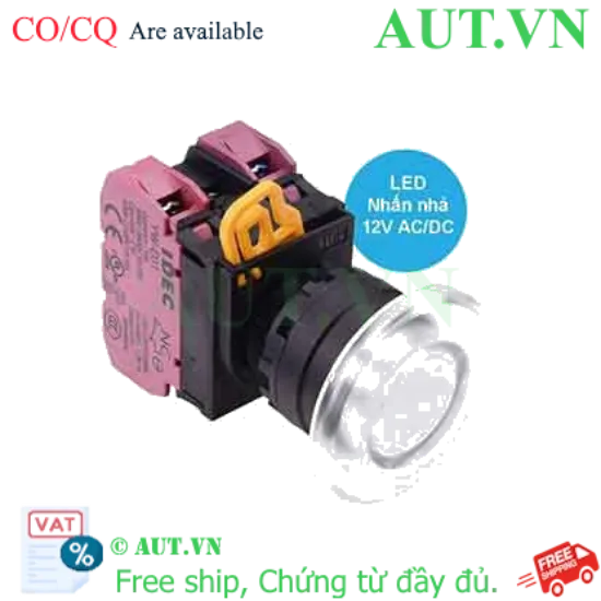 Ảnh của Nút nhấn nhả có đèn IDEC YW1L-M4E02Q3PW 12VAC/DC D22 2NC (Trắng)