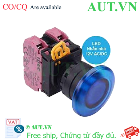 Ảnh của Nút nhấn nhả có đèn IDEC YW1L-M4E02Q3S 12VAC/DC D22 2NC (Xanh)