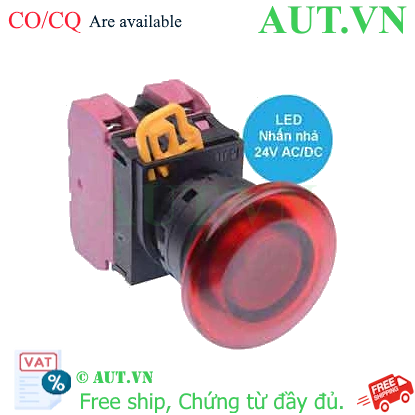 Ảnh của Nút nhấn nhả có đèn IDEC YW1L-M4E02Q4R 24VAC/DC D22 2NC (Đỏ)