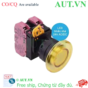 Ảnh của Nút nhấn nhả có đèn IDEC YW1L-M4E02Q4Y 24VAC/DC D22 2NC (Vàng)
