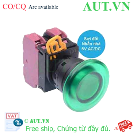 Ảnh của Nút nhấn nhả có đèn IDEC YW1L-M4E02Q5G 6VAC/DC D22 2NC (Xanh)
