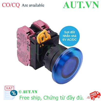 Ảnh của Nút nhấn nhả có đèn IDEC YW1L-M4E02Q5S 6VAC/DC D22 2NC (Xanh)