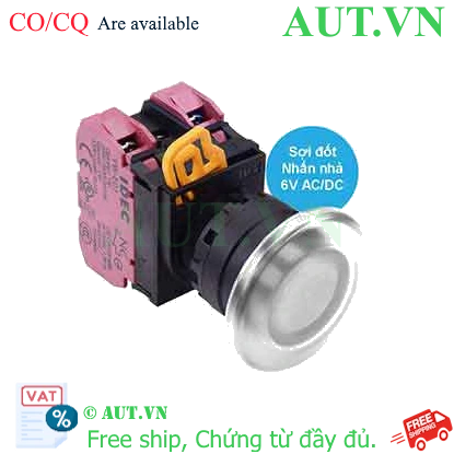 Ảnh của Nút nhấn nhả có đèn IDEC YW1L-M4E02Q5W 6VAC/DC D22 2NC (Trắng)