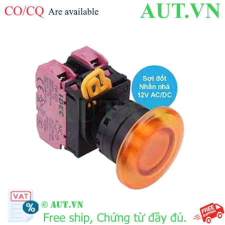 Ảnh của Nút nhấn nhả có đèn IDEC YW1L-M4E02Q6A 12VAC/DC D22 2NC (Hổ phách)