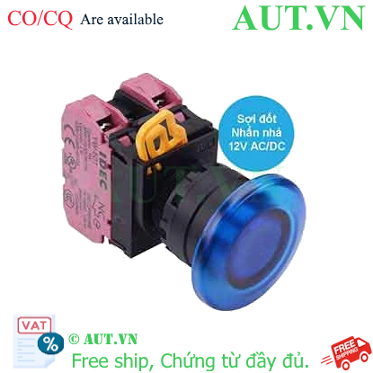 Ảnh của Nút nhấn nhả có đèn IDEC YW1L-M4E02Q6S 12VAC/DC D22 2NC (Xanh)