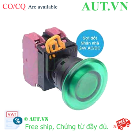 Ảnh của Nút nhấn nhả có đèn IDEC YW1L-M4E02Q7G 24VAC/DC D22 2NC (Xanh)