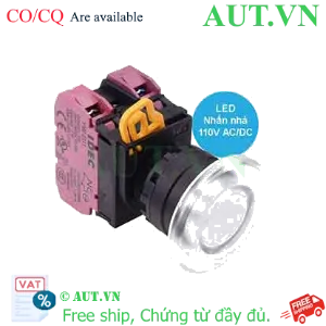 Ảnh của Nút nhấn nhả có đèn IDEC YW1L-M4E02QHPW 110VAC D22 2NC (Trắng)