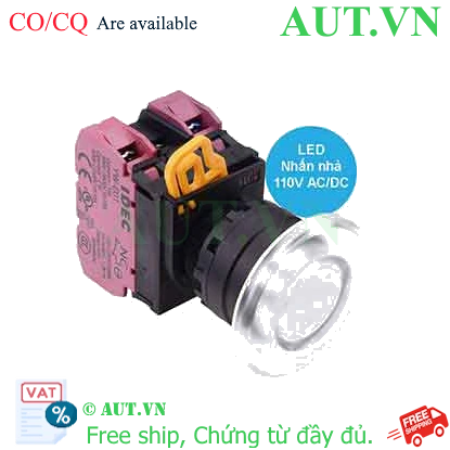Ảnh của Nút nhấn nhả có đèn IDEC YW1L-M4E02QHPW 110VAC D22 2NC (Trắng)