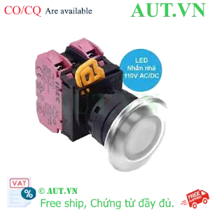 Ảnh của Nút nhấn nhả có đèn IDEC YW1L-M4E02QHW 110VAC D22 2NC (Trắng)