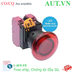 Ảnh của Nút nhấn nhả có đèn IDEC YW1L-M4E02QM3R 220VAC D22 2NC (Đỏ)