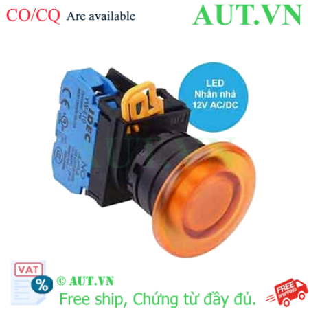 Ảnh của Nút nhấn nhả có đèn IDEC YW1L-M4E10Q3A 12VAC/DC D22 1NO (Hổ phách)