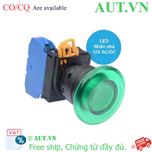 Ảnh của Nút nhấn nhả có đèn IDEC YW1L-M4E10Q3G 12VAC/DC D22 1NO (Xanh)