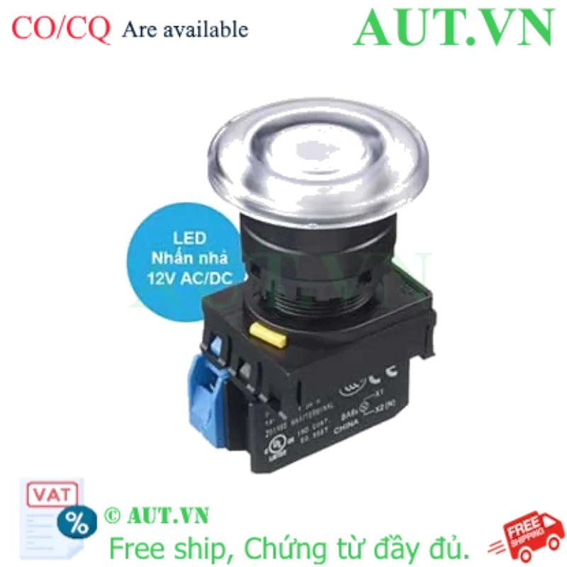 Ảnh của Nút nhấn nhả có đèn IDEC YW1L-M4E10Q3PW 12VAC/DC D22 1NO (Trắng)