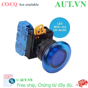 Ảnh của Nút nhấn nhả có đèn IDEC YW1L-M4E10Q3S 12VAC/DC D22 1NO (Xanh)