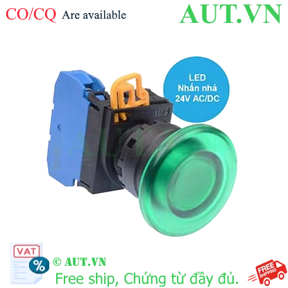 Ảnh của Nút nhấn nhả có đèn IDEC YW1L-M4E10Q4G 24VAC/DC D22 1NO (Xanh)