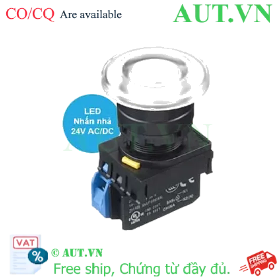 Ảnh của Nút nhấn nhả có đèn IDEC YW1L-M4E10Q4W 24VAC/DC D22 1NO (Trắng)