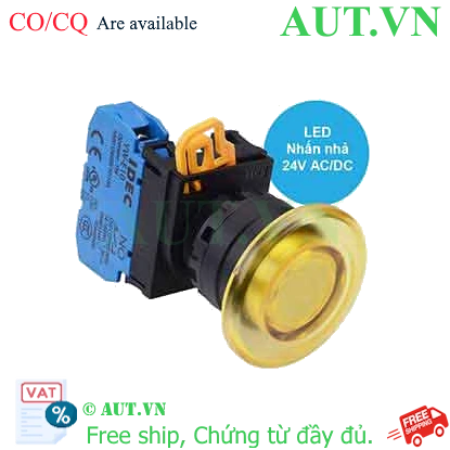 Ảnh của Nút nhấn nhả có đèn IDEC YW1L-M4E10Q4Y 24VAC/DC D22 1NO (Vàng)
