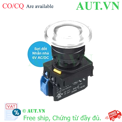 Ảnh của Nút nhấn nhả có đèn IDEC YW1L-M4E10Q5W 6VAC/DC D22 1NO (Trắng)