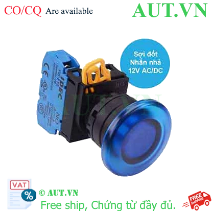 Ảnh của Nút nhấn nhả có đèn IDEC YW1L-M4E10Q6S 12VAC/DC D22 1NO (Xanh)