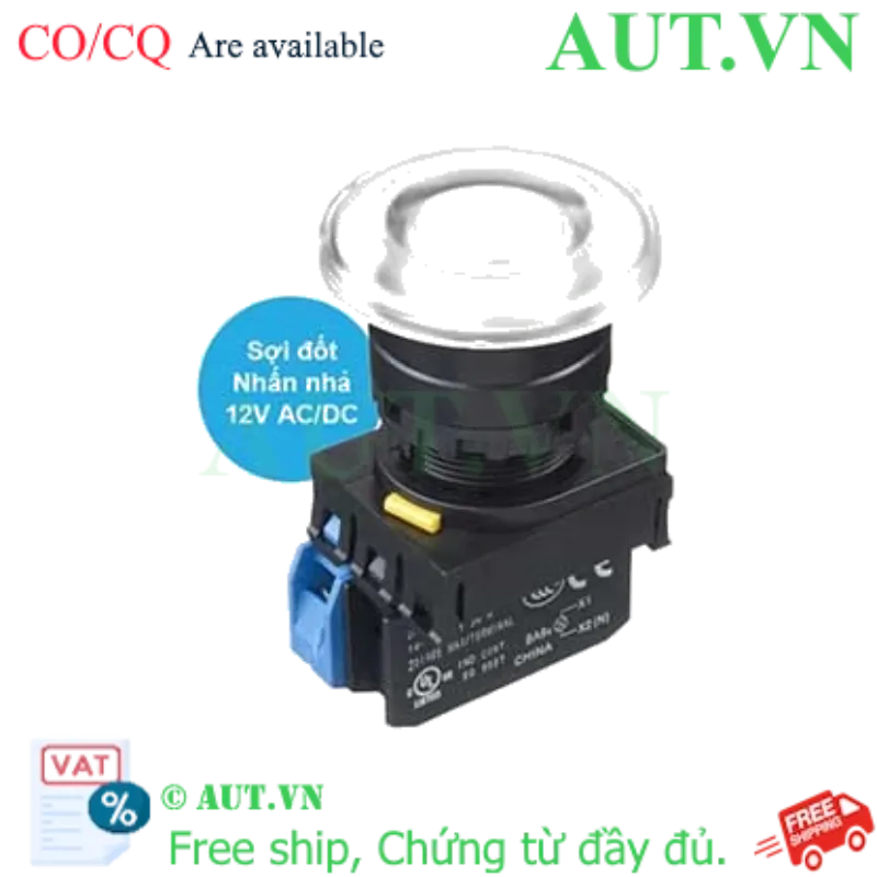 Ảnh của Nút nhấn nhả có đèn IDEC YW1L-M4E10Q6W 12VAC/DC D22 1NO (Trắng)
