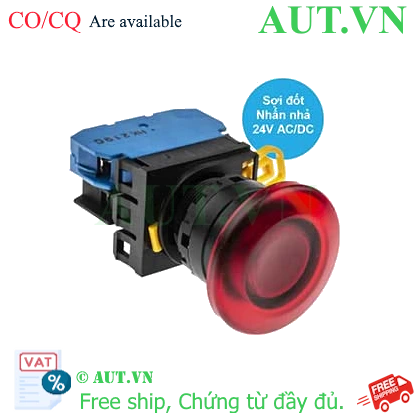 Ảnh của Nút nhấn nhả có đèn IDEC YW1L-M4E10Q7R 24VAC/DC D22 1NO (Đỏ)